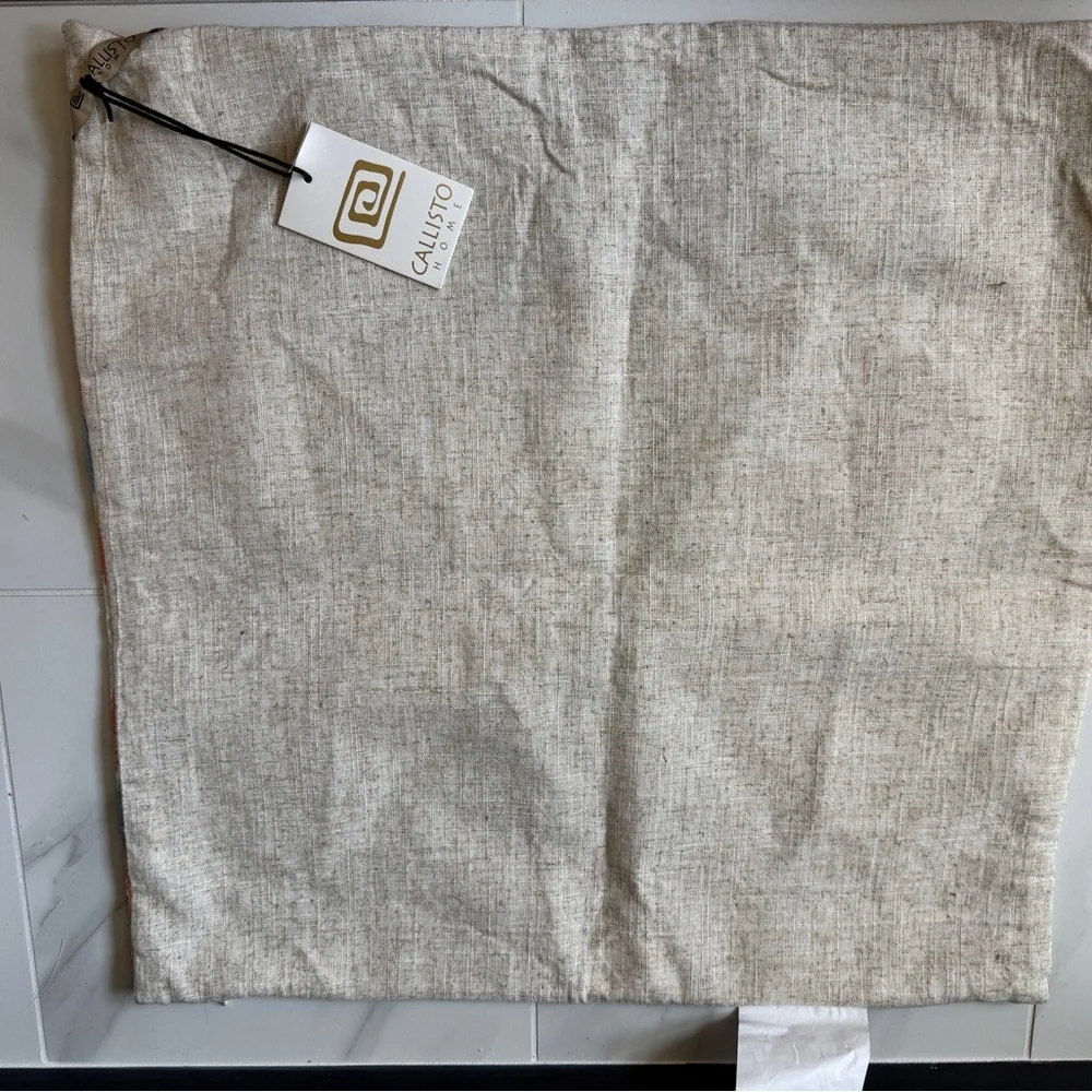 Callisto Home Ikat Pillow Cover 22x22 Metallic Gold Embroidered NWT